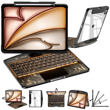 NAIDUN Transparent iPad keyboard case 360° transparent iPad keyboard