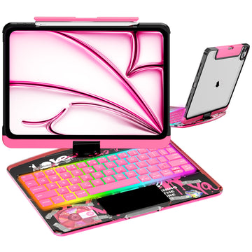 NAIDUN New Y2K Color Keyboard Compatible with Apple iPad Pink
